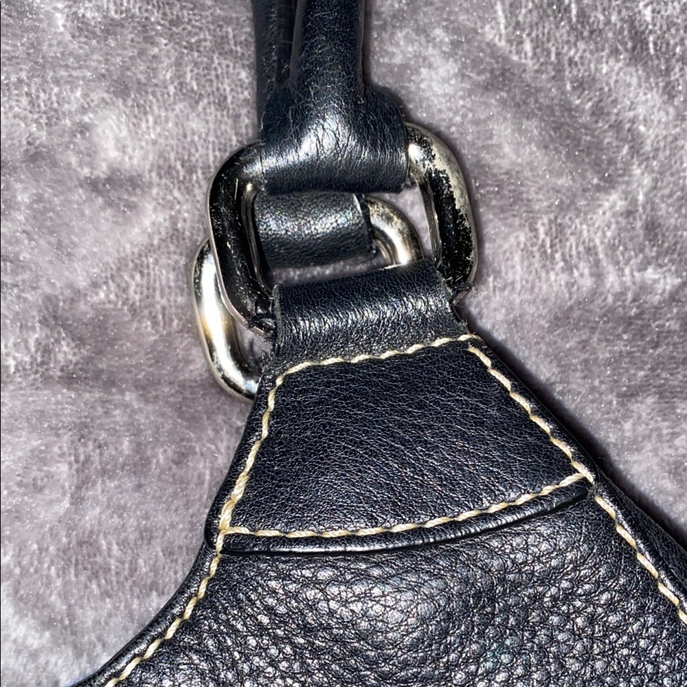 Bloomingdale’s Black Leather Shoulder Bag Vintage y2k! - Picture 12 of 15